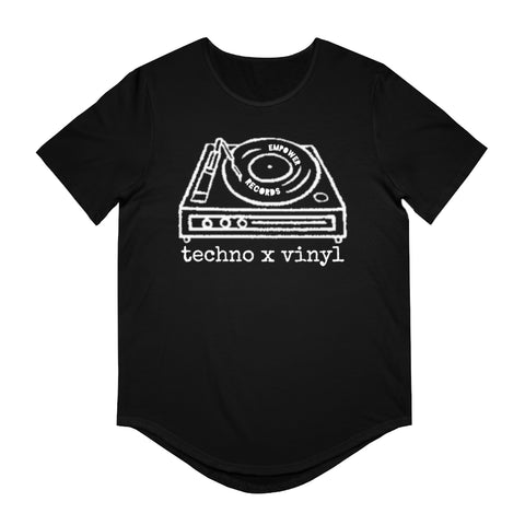 techno x vinyl Curved Hem Tee